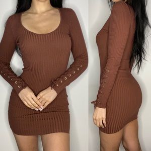 Beautiful thick and stretchy brown dress size S